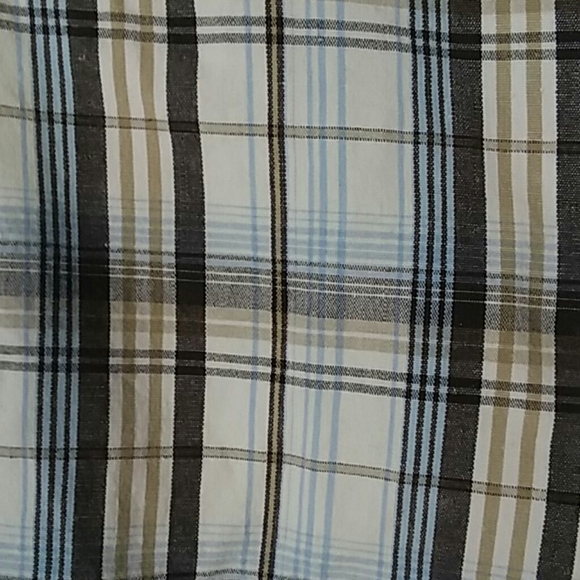 Faded Glory 16 Plaid Shorts Blue Tan White - Picture 2 of 4